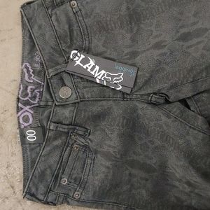 Y2k Lowrise Fox 00 Grey Snakeprint Legging Jeans
